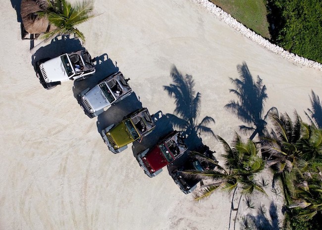 About to start the jeep tour around the island of Cozumel.